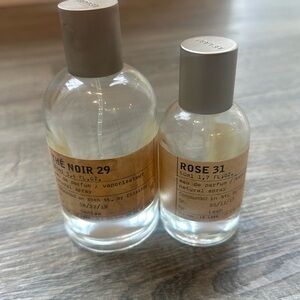 2 EMPTY Le Labo bottles (The Noir 29 3.4 oz & Rose 31 1.7 oz)